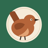 Wrenpenny icon: a wren in a coin